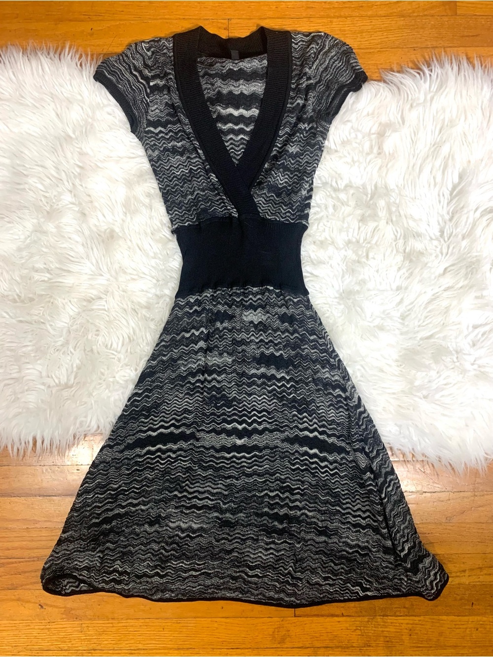 Vintage BCBG MaxAzaria Chevron Sweater Dress